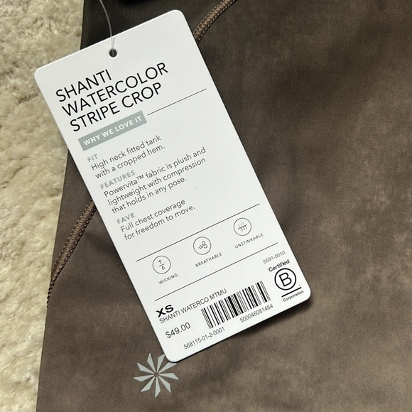 NWT Athleta Shanti watercolor stripe crop womens XS - Picture 3 of 3